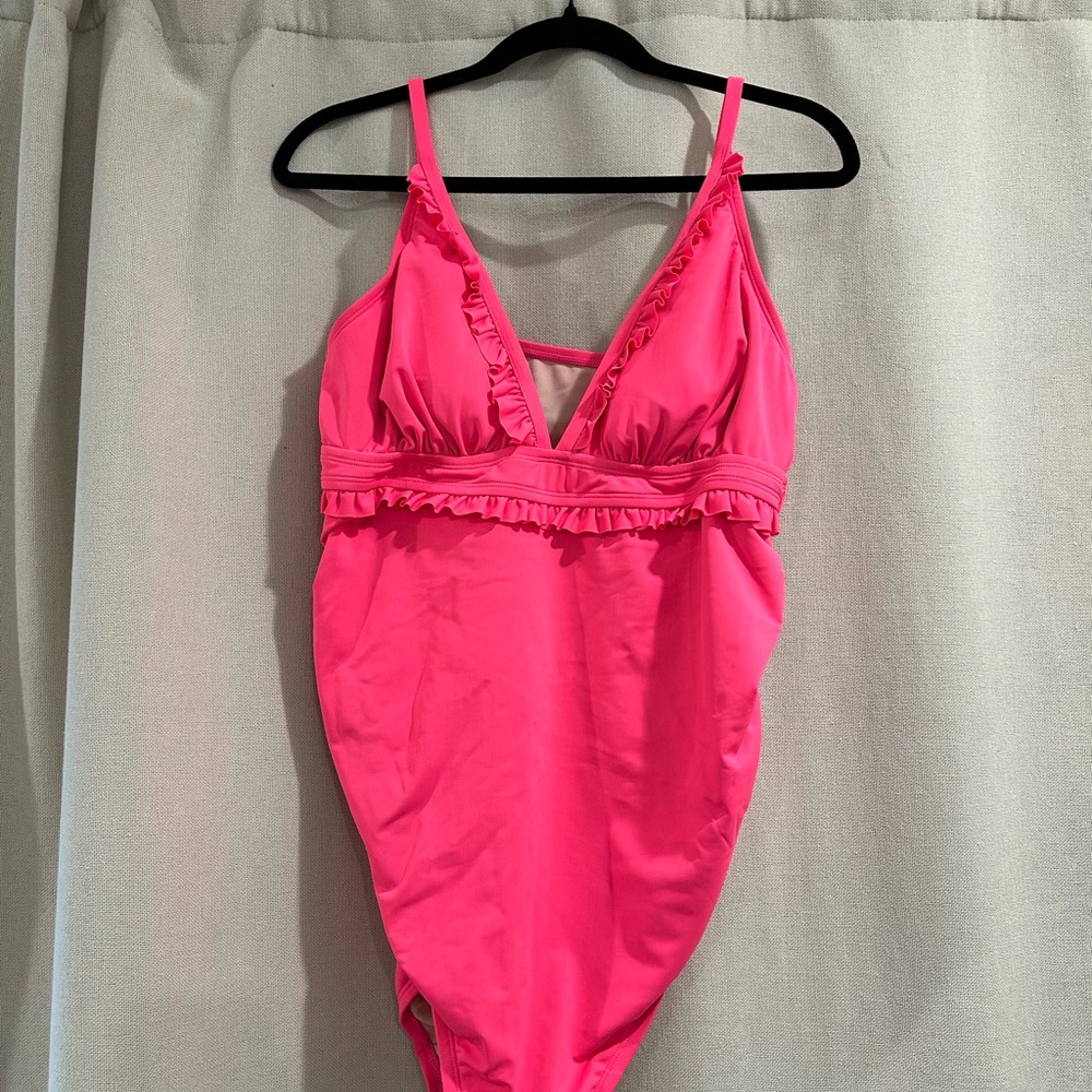 Pink Ruffled One-Piece Swimsuit
